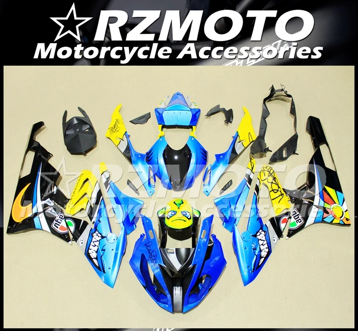 

Новый комплект обтекателей для мотоцикла из АБС-пластика под давлением, подходит для BMW S1000RR 2015 2016 S1000 15 16, кузов небесно-голубого цвета с акул...