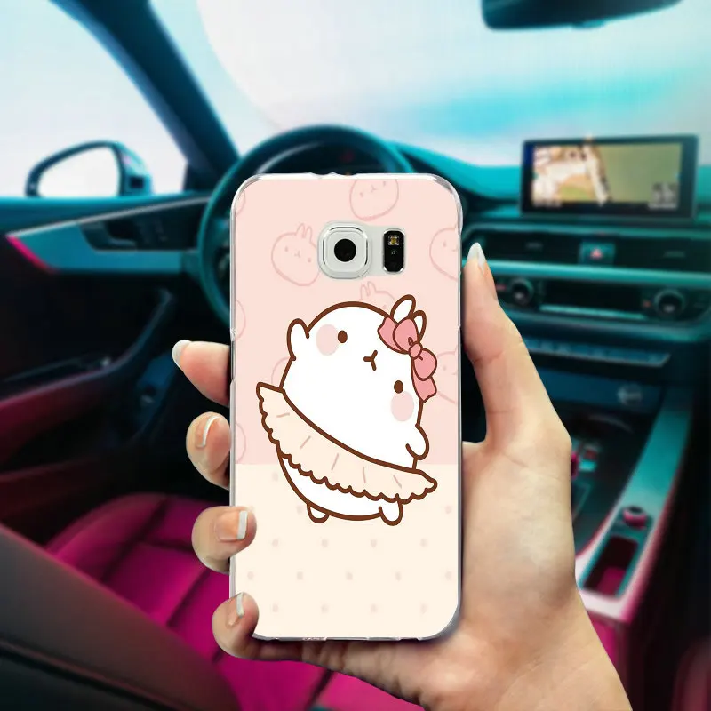 Милый мягкий чехол из ТПУ с изображением милого кролика кота животных для Samsung