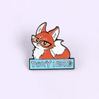 Эмалированная заколка XEDZ Smart Fox Lady Nerd Label Red Fox в очках Мультяшные животные металлический значок симпатичная брошка на лацканы ювелирные изделия для друга