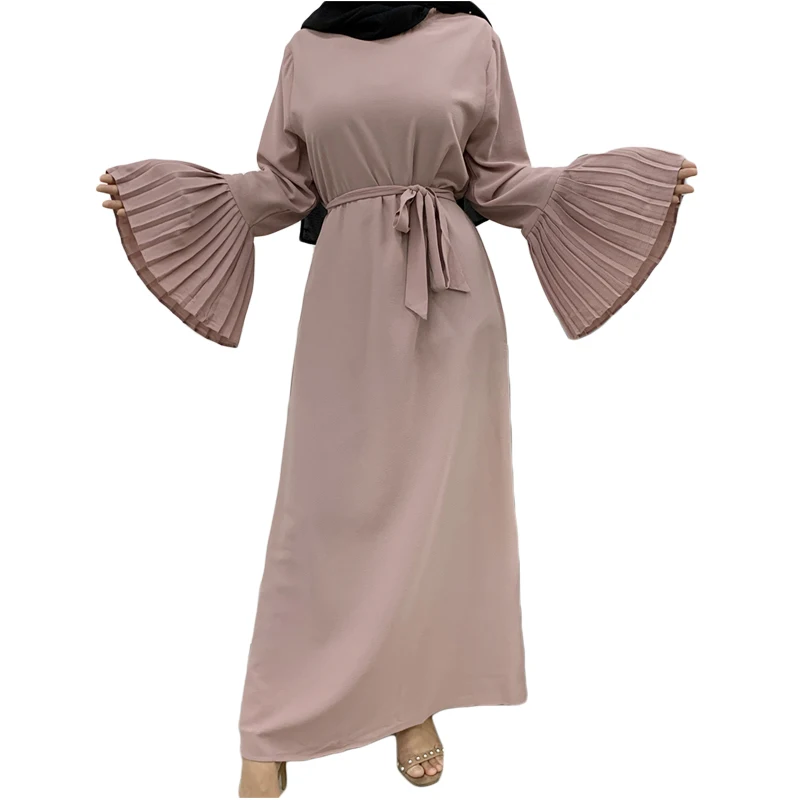 Мусульманское женское длинное платье размера плюс, абайя Рамадан, исламский арабский джилбаб, кафтан с расклешенными рукавами, плиссирован...