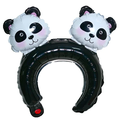 Panda B 10pcs 10 шт./лот милый Микки повязка на голову "Минни" фольгированный шар кролик медведь животные воздушные шары Детские игрушки День рождения украшения - Цвет: Panda B 10pcs