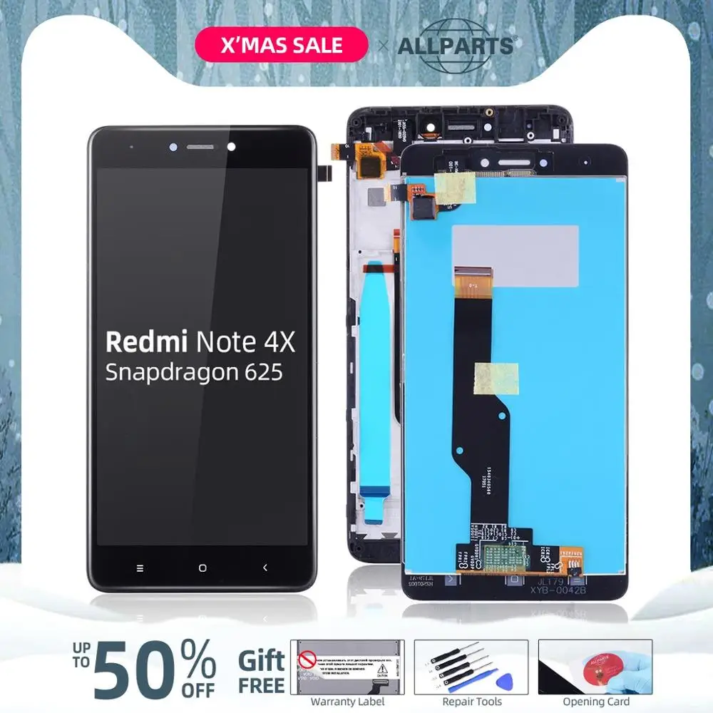 Snapdragon 625 дисплей для XIAOMI Redmi Note 4X lcd сенсорный экран с рамкой для Redmi Note 4X Global lcd дисплей Запчасти
