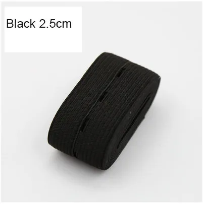 2.5cm Black 1meter 2 см цветная Регулируемая плоская эластичная лента с отверстиями для пуговиц эластичная лента для детских подгузников для беременных швейных аксессуаров 1 м - Цвет: 2.5cm Black 1meter