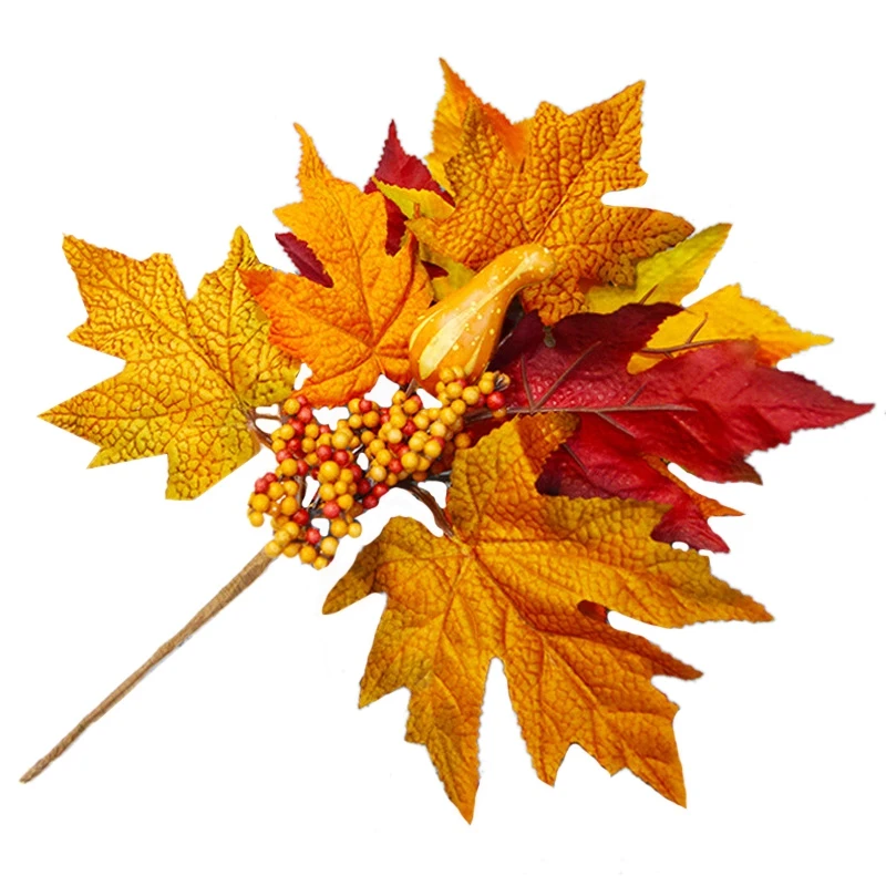 2 шт для хэллоуина украшения имитация кленовых веток искусственные фруктовые