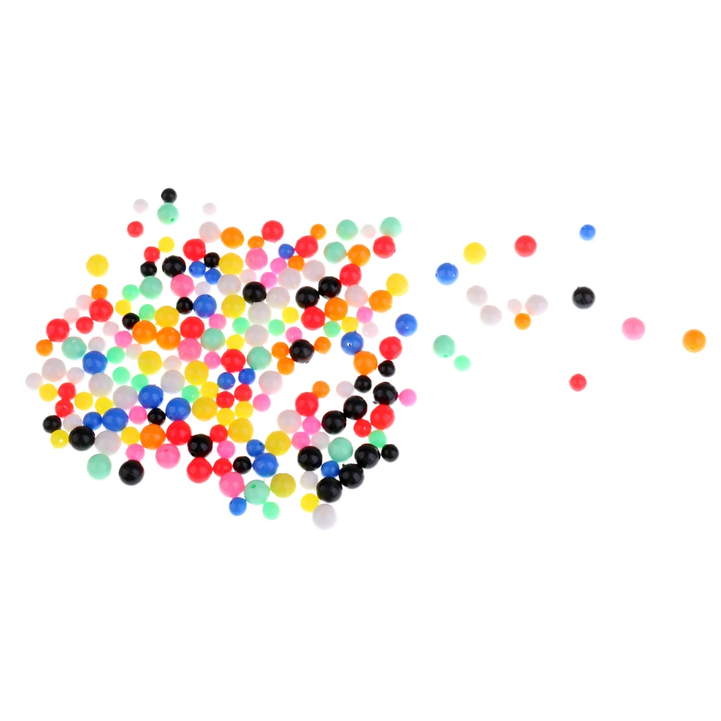 

200 Pieces of Multicolored Fishing Beads Attract Round Fishing Beads
