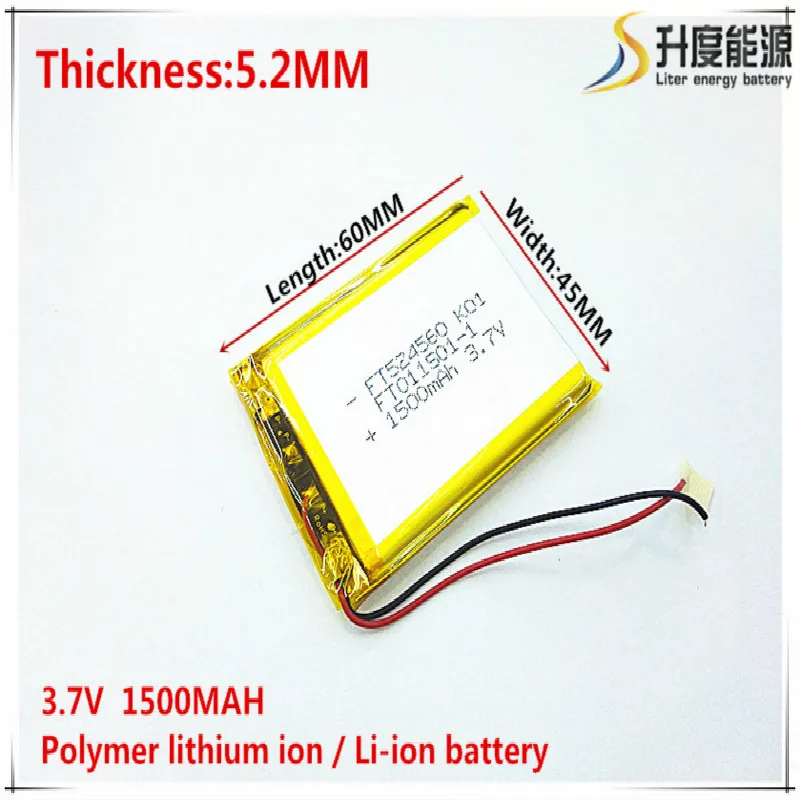 

3,7 V 1500mAh 524560 литий-полимерный литий-ионный аккумулятор для Mp3 MP4 MP5 GPS Мобильный bluetooth