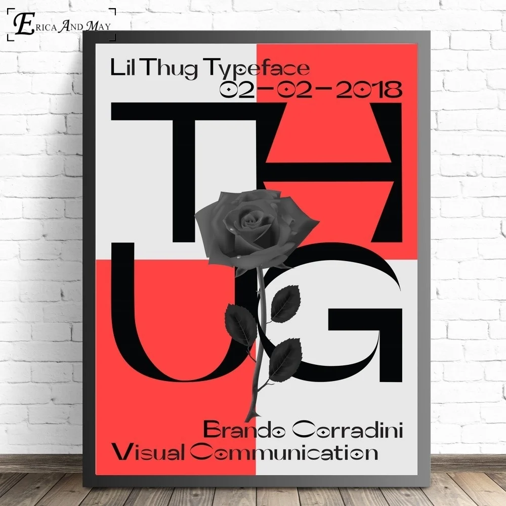 Thug Lil Peep Typeface Logo Poster And Print Canvas Art Painting Wall Pictures For Living Room Decoration Home Decor No Frame | Дом и сад