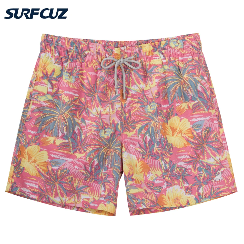 

SURFCUZ Men's Swim Trunks Summer Quick Dry Surfing Swimwear Bathing Suits with Mesh Lining Mens Beach Board Volley Shorts