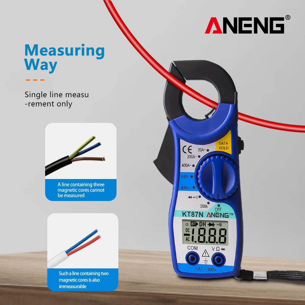 ANENG KT87N AC DC токовые клещи Электрический тестер 600 в true rms мультиметр зажим pinza amperimetrica megger Вольт тестер