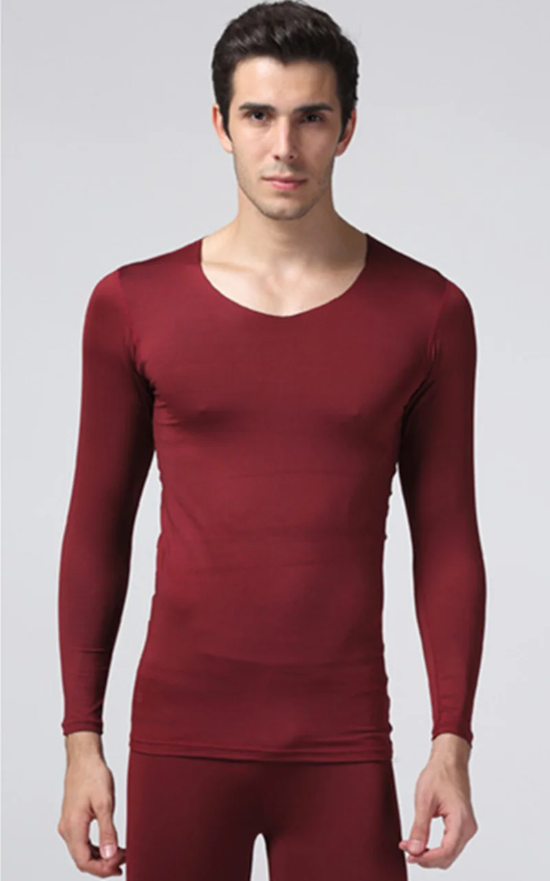Only tops Термобелье для мужчин осень зима новая бархатная теплая рубашка+ штаны комплект из 2 предметов подштанники костюмы - Цвет: Only tops