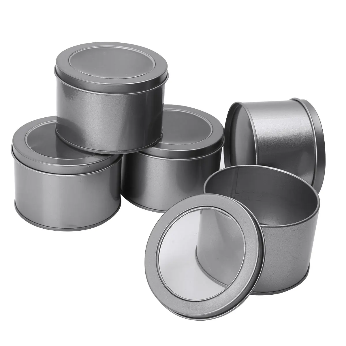 5 шт. круглые металлические банки мини алюминиевых банок DIY лампы в форме свечи