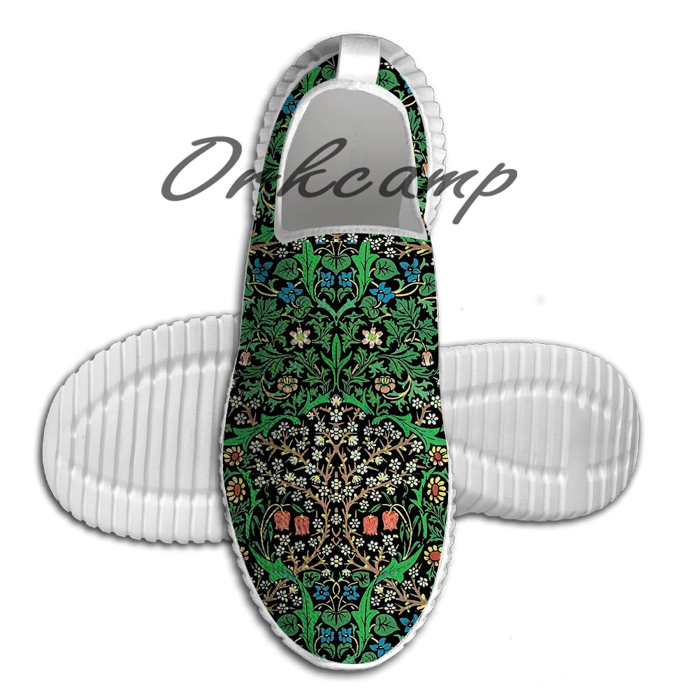 

Sport Running Shoes William Morris Jacobean Floral Black Backgroun Light Weight Walking Shoes Breathable Mesh Yoga Shoes