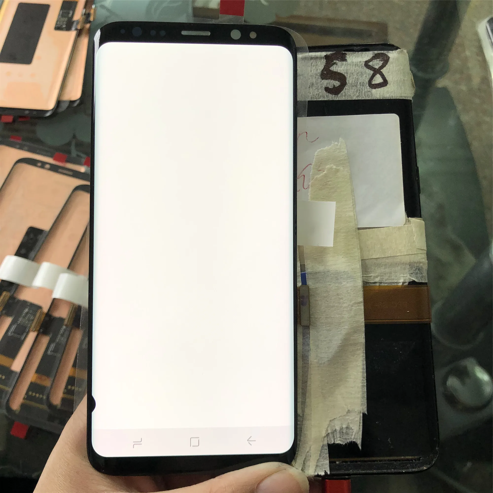 Дисплей для SAMSUNG GALAXY S8 SUPER AMOLED ЖК-дисплей 5 8 дюйма с рамкой сменный тачскрин G950 G950F