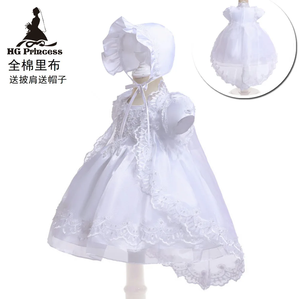

Baby Girl Sweet Organza Embroidery Christening Princess Toddler Birthday Party Ball Gown Dresses Newborn Children Baptism 1 Year