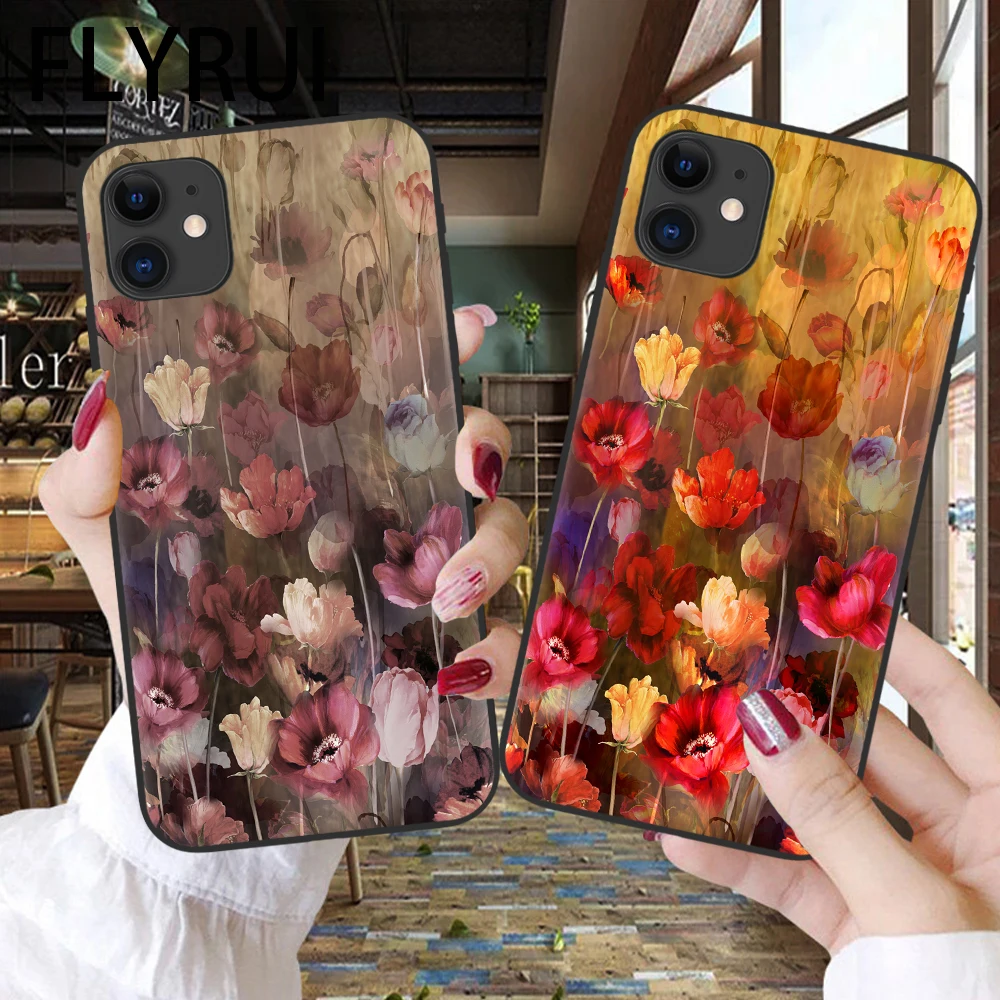 Чехол для iPhone 11 Pro чехол 7 8 Plus X XS Max с акварельными цветами 12 мягкий из ТПУ XR