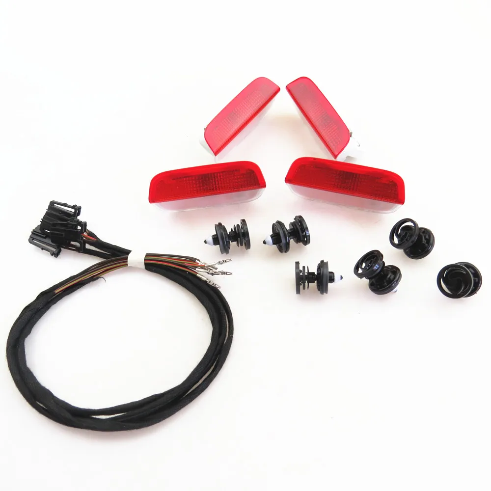 Дверная сигнальная лампа FHAWKEYEQ галогенсветильник ПА + жгут проводов зажим для VW EOS