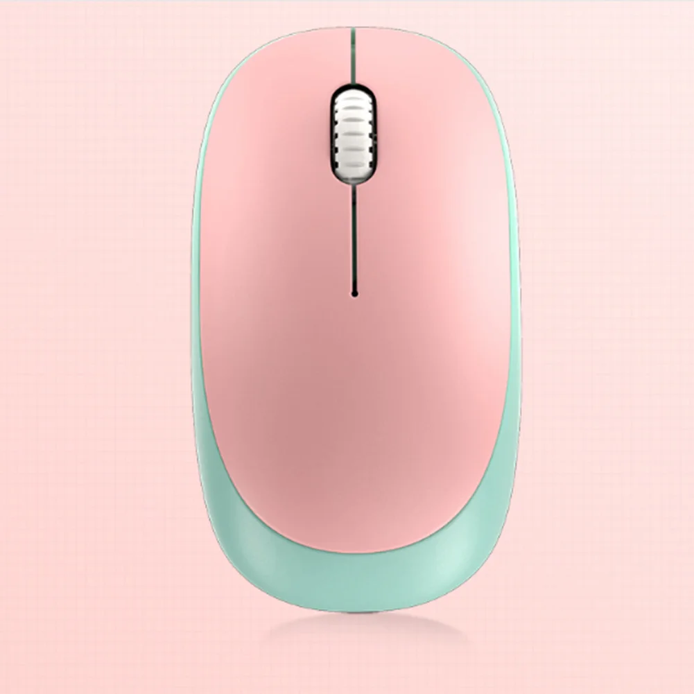 

Keyboard Mouse Combo Full Size 2.4G Wireless Battery Operated For Laptop Home Office Work Portable Cute Round Stylish Mute