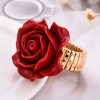 fashion red rose jewelry ring for woman wedding jewelry factory wholesale