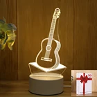 Светодиодный ночной Светильник для гитары, прикроватный столик С закатом, комнатное украшение для вечеринки, декор для детской комнаты, ночсветильник, праздничный подарок для детей