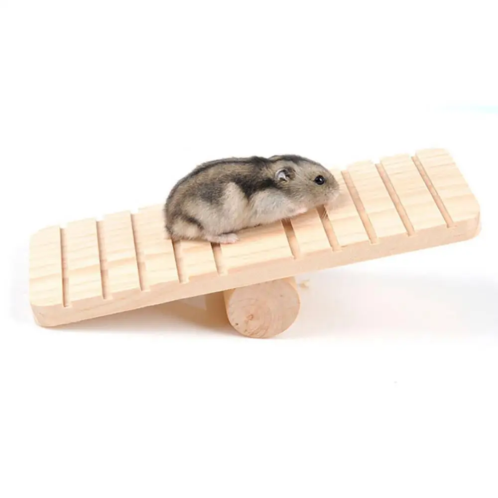 

1PC Pet Hamster Wooden Anti-slip Seesaw Teeterboard Squirrel Toy Cage DIY Ornament petits animaux accesorios para hamster