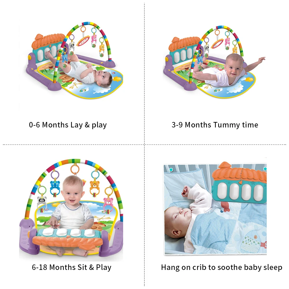 Гимнастика детский деятельности при удар и Play коврик для пианино центр с