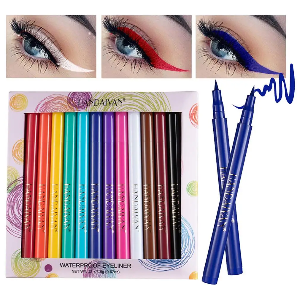 12 Colors Matte Liquid Eyeliner Set Waterproof Superstay Long Lasting Matte Eye Liner Pencil