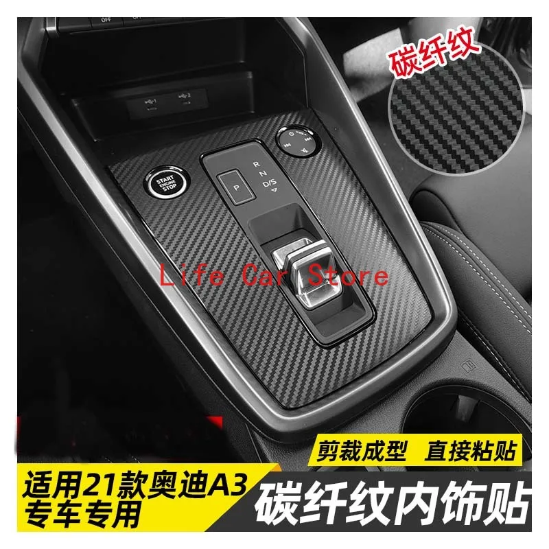 

For Audi A3 2021Interior Control Gear Film Sticker Carbon Fiber Auto Parts