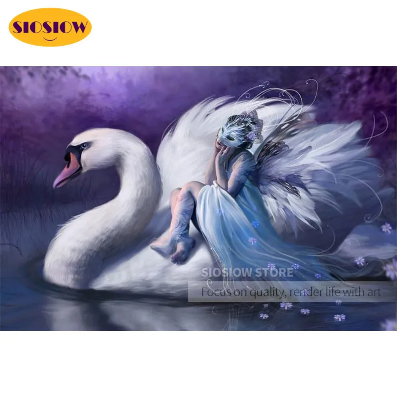 Распродажа алмазная вышивка 5d сделай сам живопись лебедь красота стразы круглая