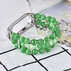 Ремешок для Xiaomi Mi Band 4, браслет с зелеными бусинами для Mi Band 3, роскошный браслет для смарт-часов, 56