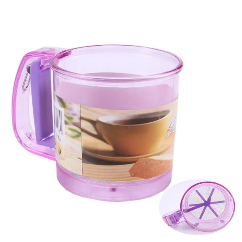 Практичное сито для муки ручное фильтр 250 мл пластиковое шейкер сахара