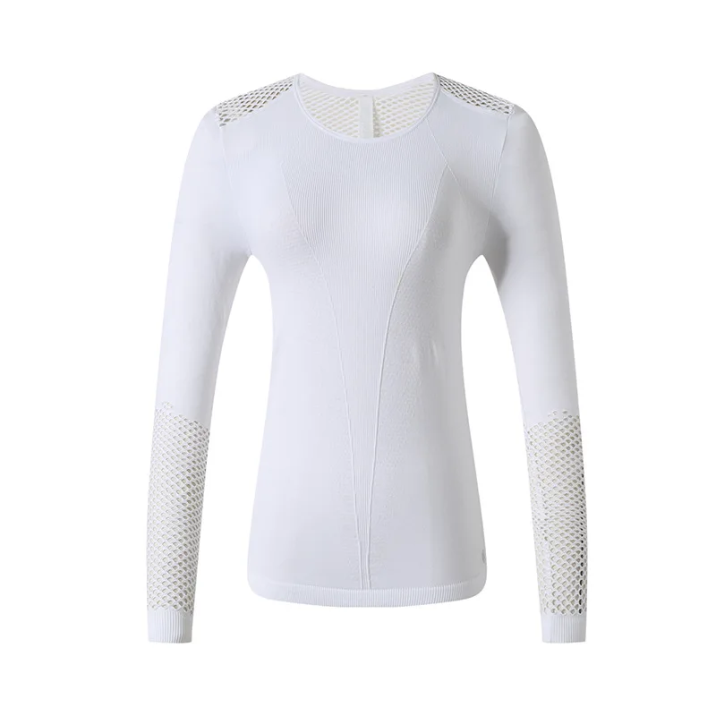 

Mesh Sport Gym Top Woman Dry Fit Workout Tops for Women Long Sleeve Fitness Sports Shirt Comfortable Running T-shirt Nylon