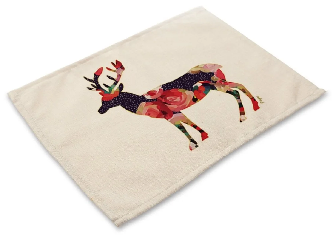 CAMMITEVER Painting Animal Deer Elephant Zebra Giraffe Ostrich Bowl Tableware Pad Coaster Chinese Kitchen Accessories | Дом и сад