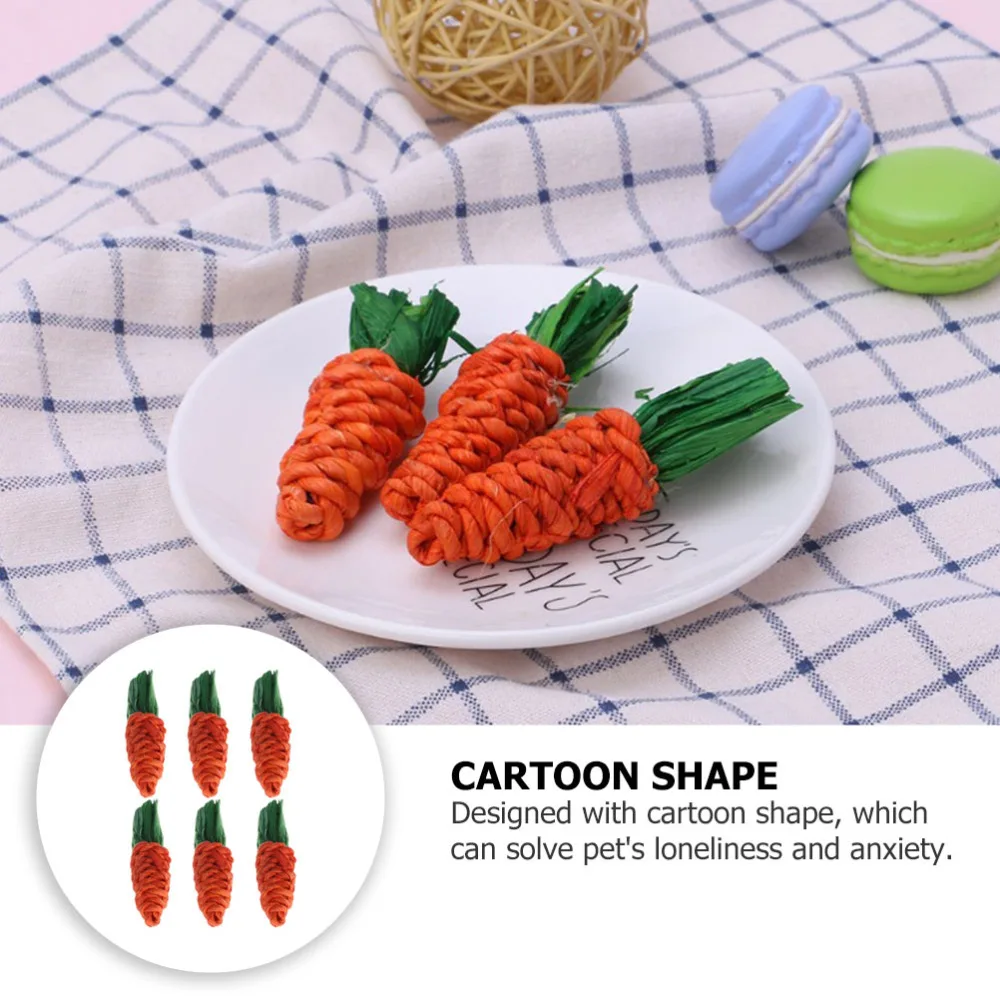 

6 Pcs Molar Playthings Cotton Rope Toys Cartoon Chew Toys (M, Orange)