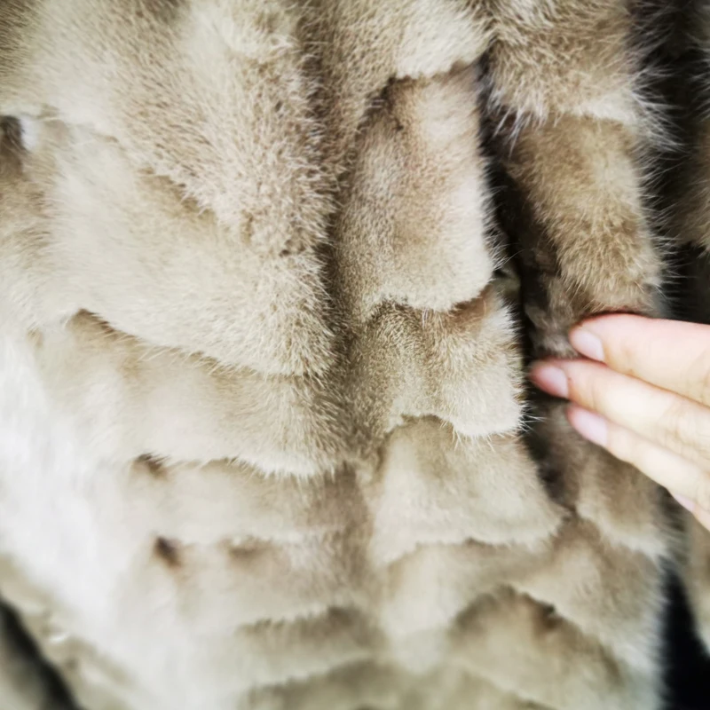 Real fur coat mink overcoat fashion fox hair collar high quality mink skin stitching overcoat women's natural mink overcoat