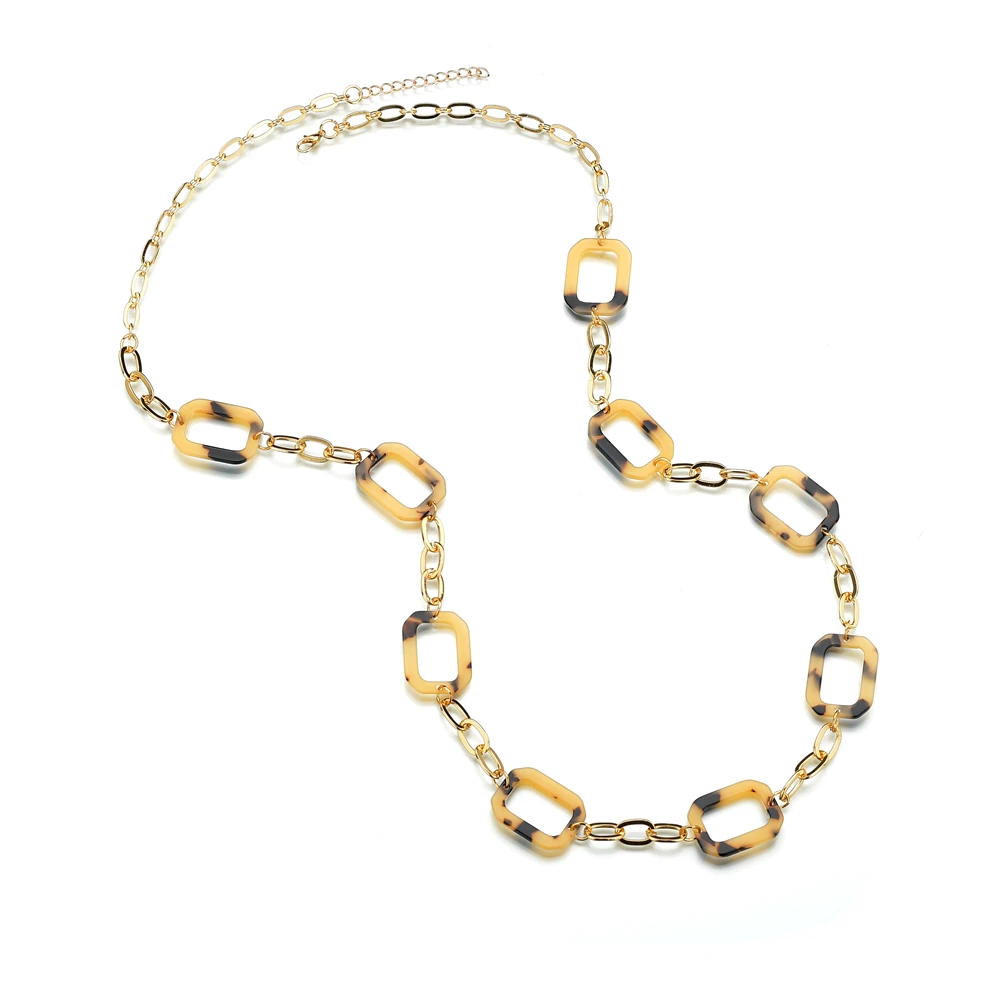 Новинка 2019 цепочка с леопардовым принтом ожерелье в богемном стиле массивный