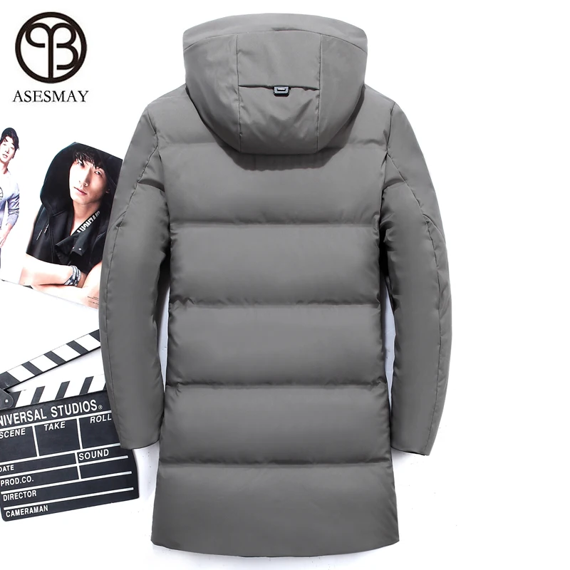 Мужская куртка пуховик с капюшоном и пуховиком на 2019 утином пуху цвет в