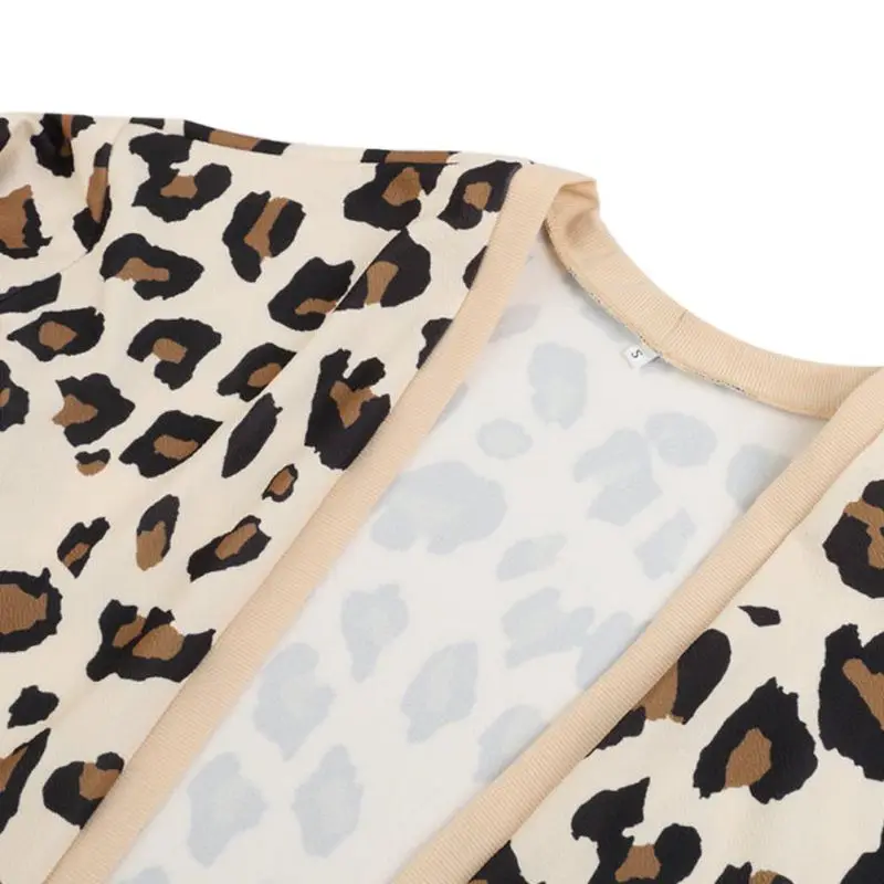 

Fashion Sexy Leopard Printed Cardigan Women Autumn Casual Slim Cardigan Coat Long Sleeve Pockets Jacket