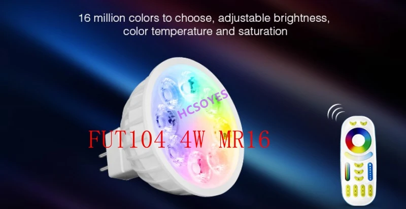 MILIGHT MR16 FUT104 4 Вт RGB+ CCT Светодиодный прожектор 2700~ 6500K светодиодный лампочка умный свет AC DC 12V 2,4G беспроводной Диммируемый