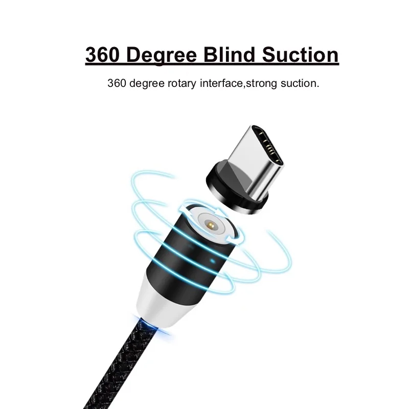 Магнитный кабель USB для быстрой зарядки 1 м Micro передачи данных iPhone huawei samsung type C