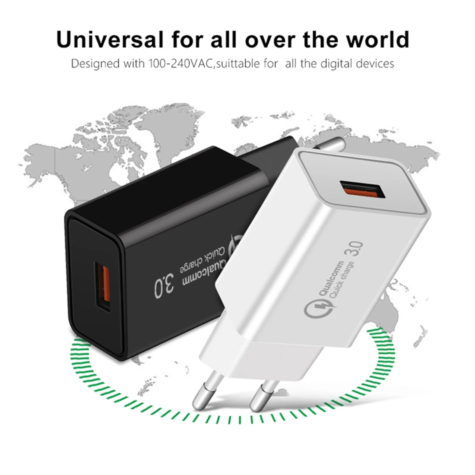 Быстрая зарядка 3 0 USB зарядное устройство QC3.0 быстрое настенное для Samsung S10 S9 Xiaomi