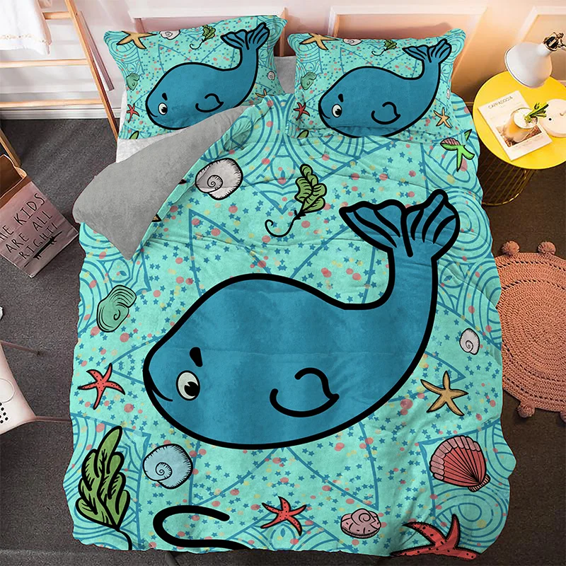 Домашний текстиль с изображением мультфильма рыбы дельфина комплекты