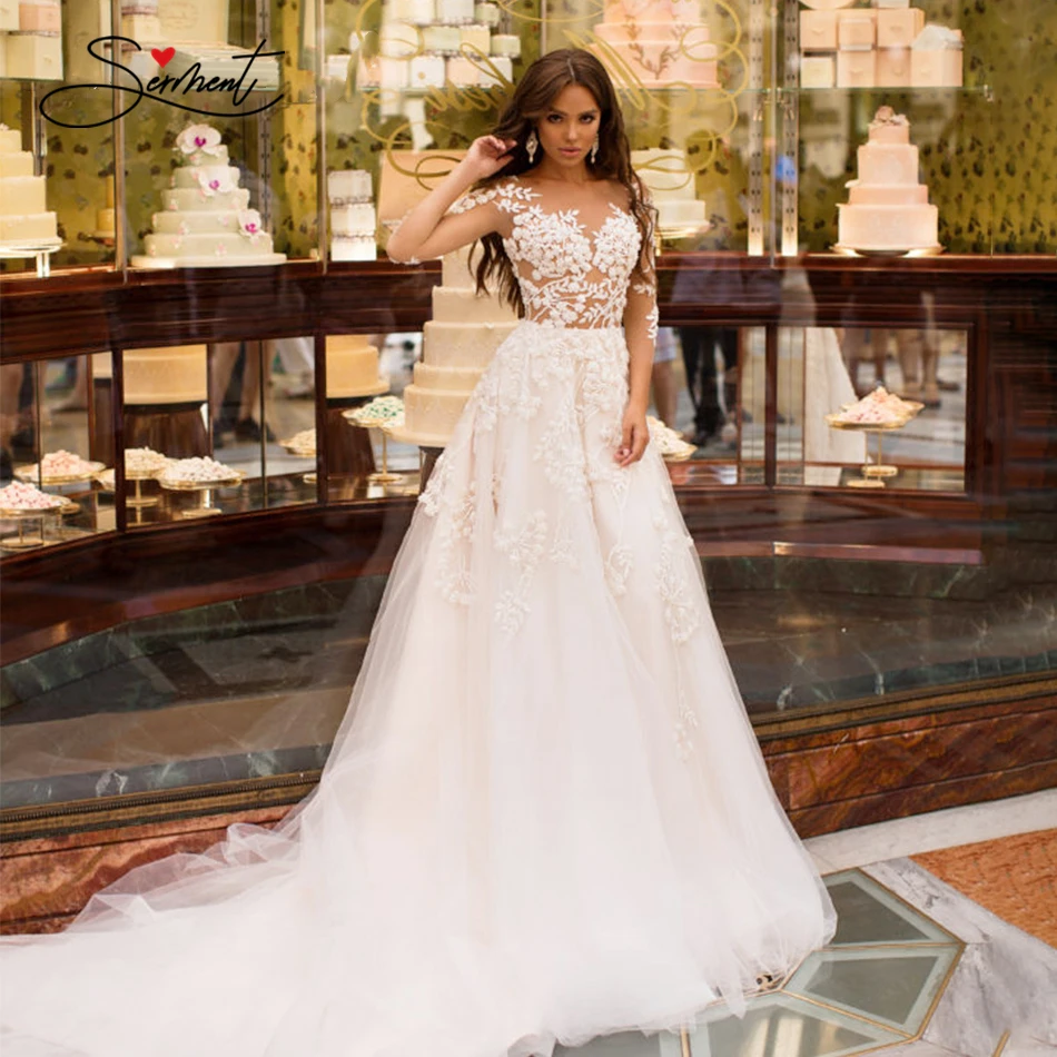 

BAZIIINGAAA Luxury Wedding Dress V-neck Card Shoulder Wedding Dress Sexy Backless 3D Decal Bride Support Tailor-made