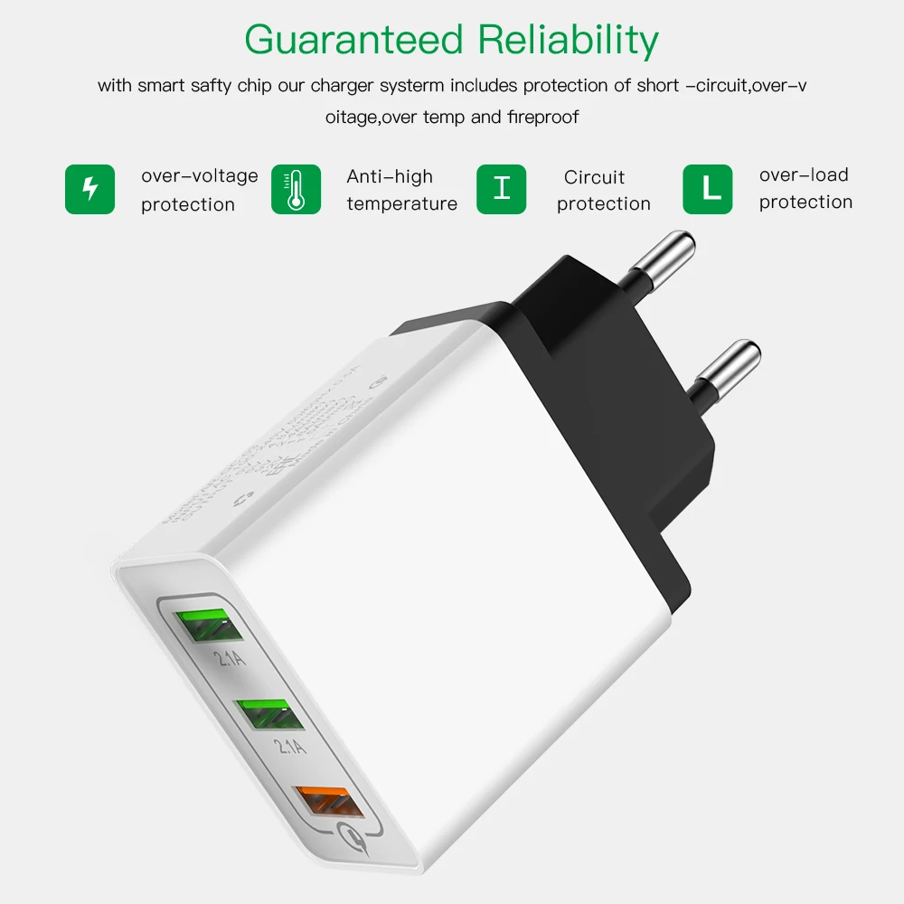 Быстрая зарядка 3 0 USB зарядное устройство 5V 2.4A QC3.0 кабель для быстрой зарядки