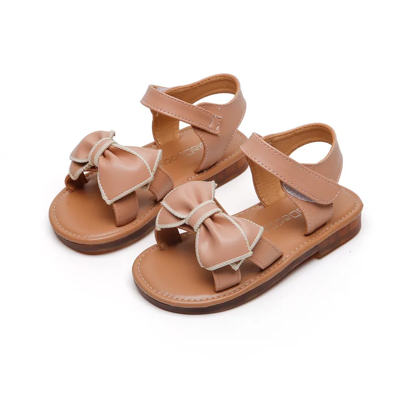 

New Summer Kids Bow Princess Sandals Baby Girls Black Beach Sandals Children Sweet Dress Sandals Fashion Sandals Soft Shoes 2022