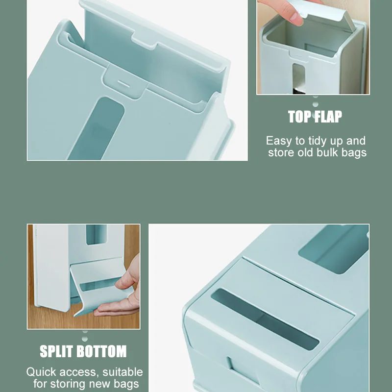 Hot Wall Mounted Trash Bags Storage Box Multi-purpose Garbage Bag Dispenser For Bathroom Kitchen | Дом и сад