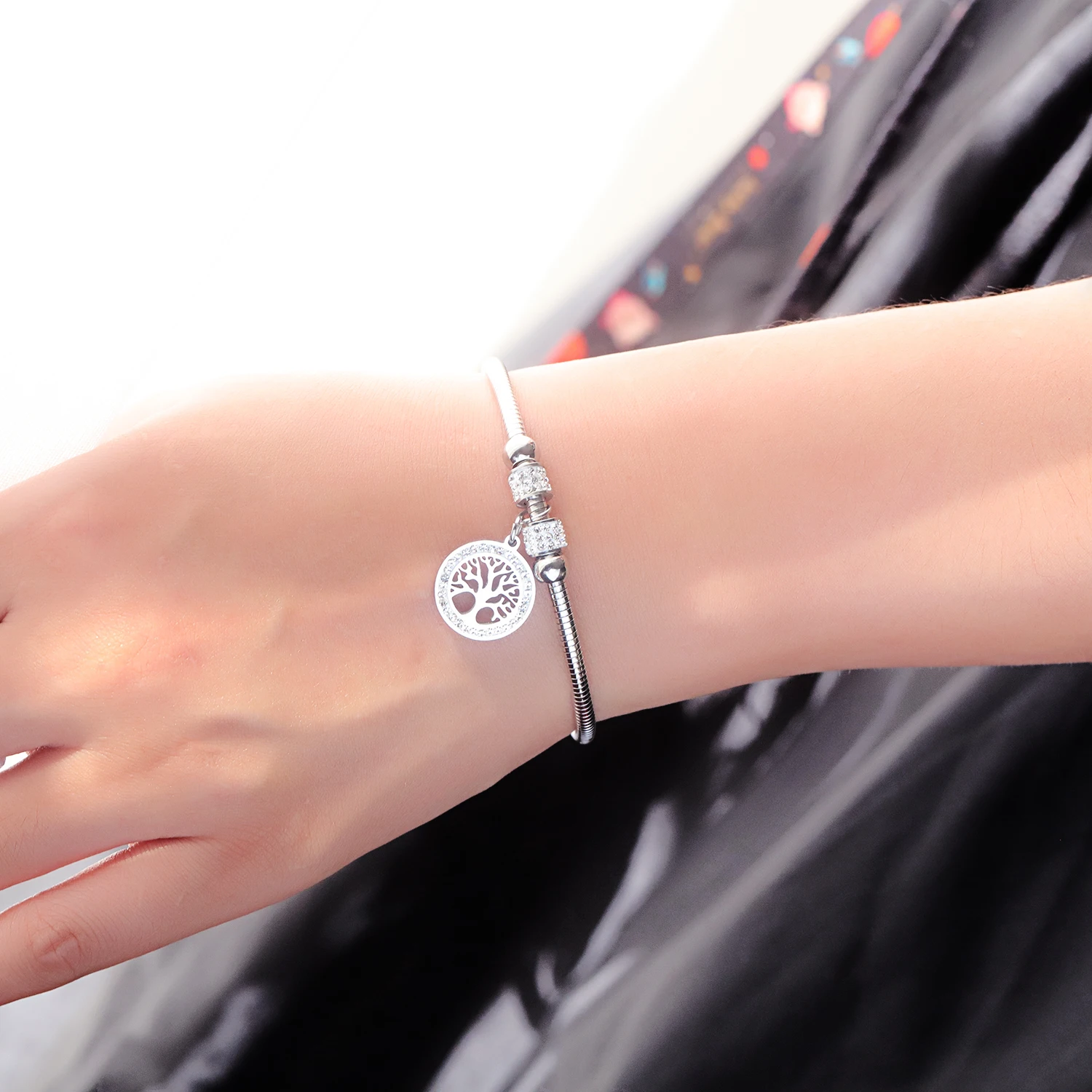 Высокое качество Роскошный Золотой женский браслет Классическая ЖИЗНЬ Дерево