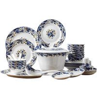jingdezhen european bone china tableware set bowl and dish set household ceramic bowl creative bowl plate combination eatin