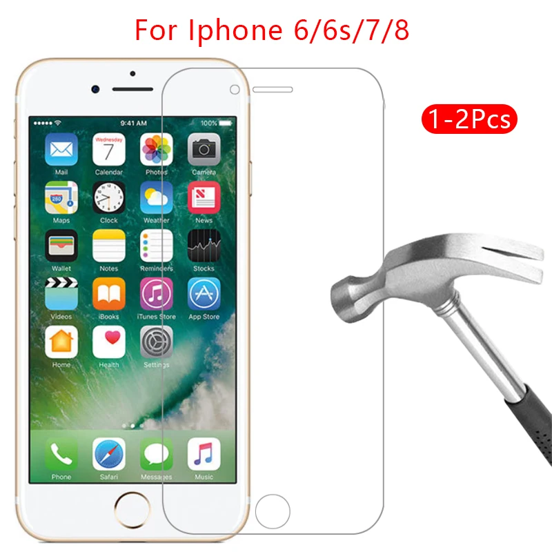 Чехол для apple iphone 8 7 6 s защитное покрытие из закаленного стекла экрана телефона s6