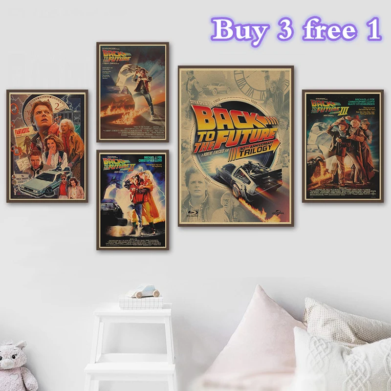 Классический фильм Назад в будущее винтажные плакаты бар крафт-бумага высокое