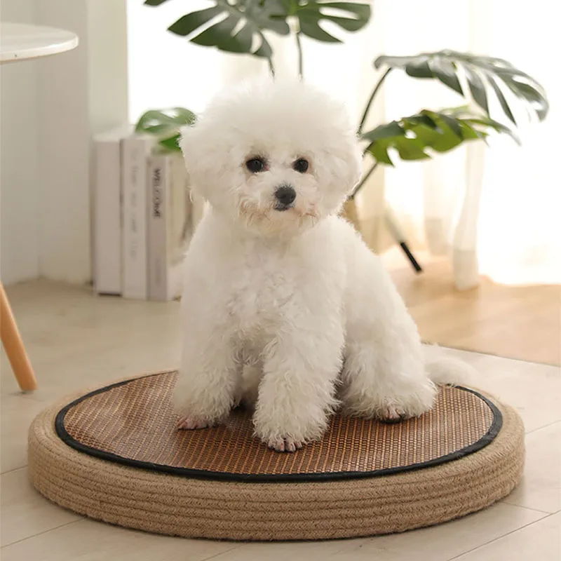 

Summer Pet Cool Pad Waterproof Rattan Small Medium-size Dog Teddy Pet Litter Cat Mat Pet Supplies Comfortable Bite-resistant Mat